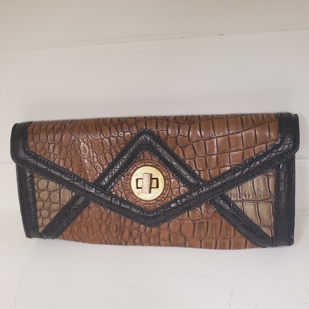 Sondra Roberts Faux Alligator Skin Clutch